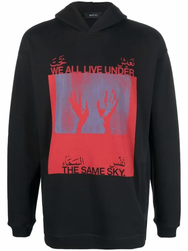 Qasimi graphic print hoodie