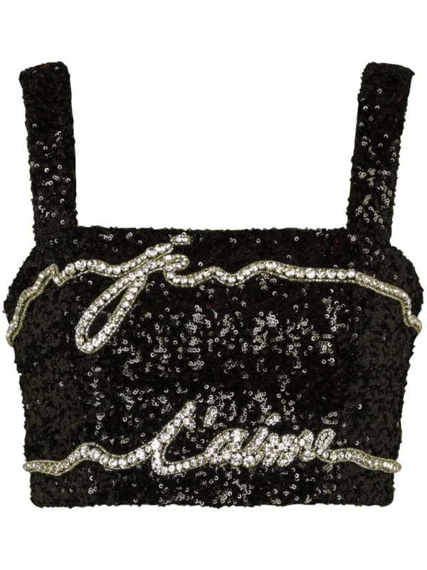 Balmain sequinned cropped top