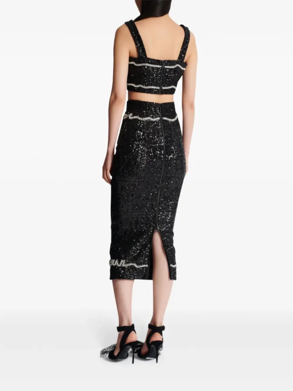 Balmain sequinned cropped top - Image 2