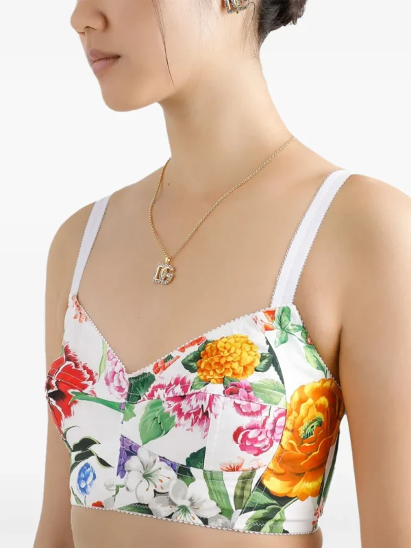 Dolce & Gabbana floral-print crop top - Image 3