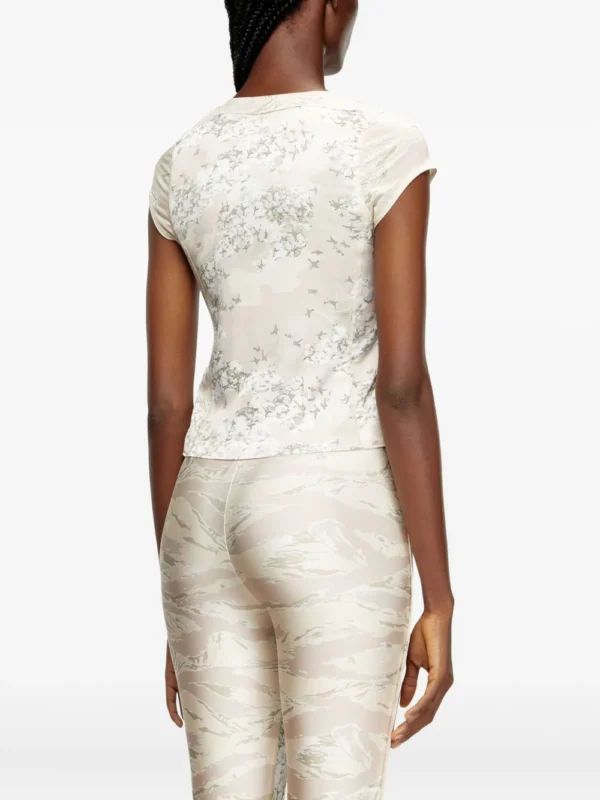 Diesel T-Afrymy lace-up floral top - Image 2