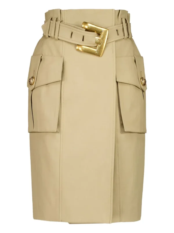 Balmain belted skirt
