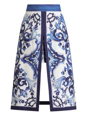 Dolce & Gabbana Majolica-print slit skirt