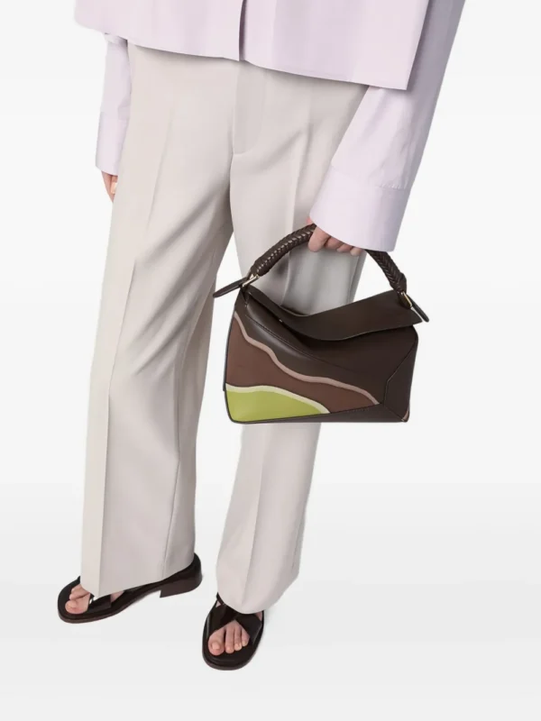 LOEWE Puzzle braided-handle panelled tote bag - Image 2