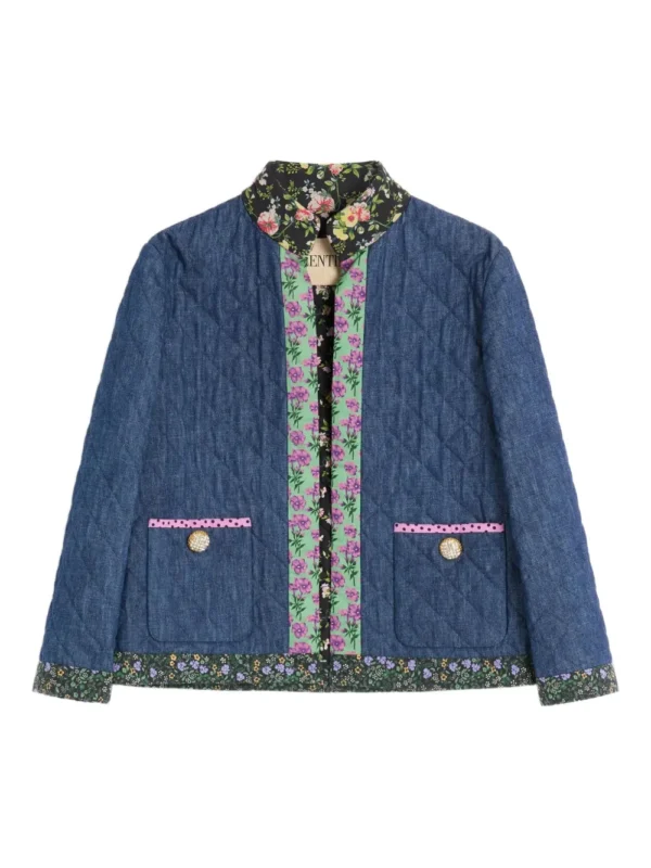 Quilted floral cardigan