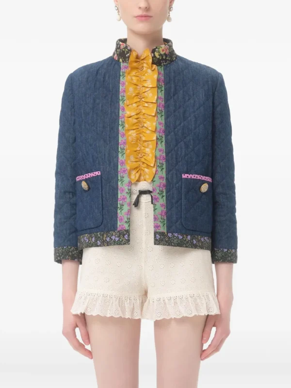 Quilted floral cardigan - Image 2