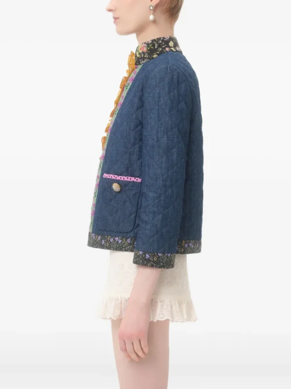 Quilted floral cardigan - Image 5