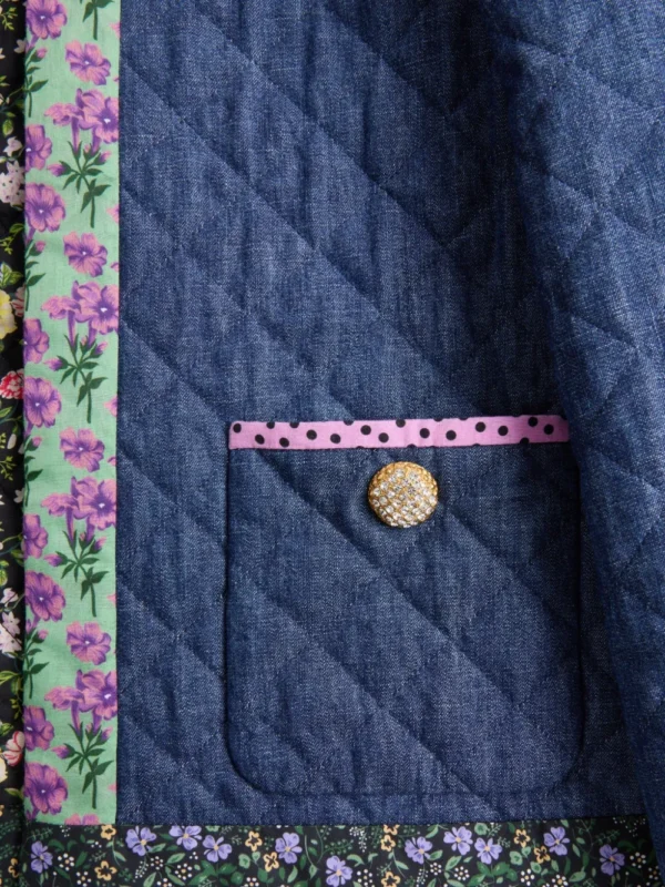 Quilted floral cardigan - Image 4