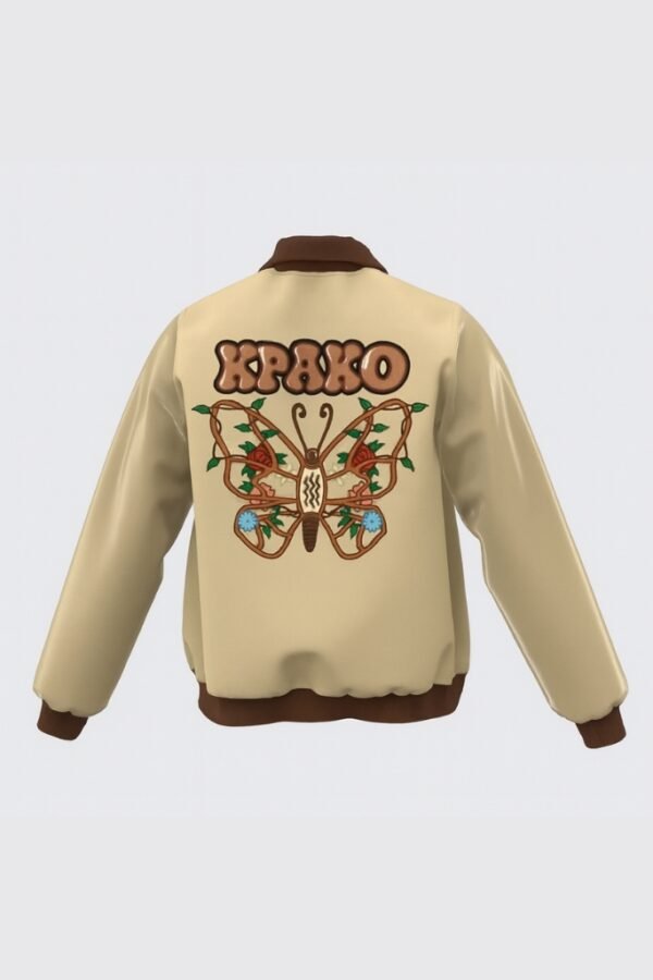 Butterfly Leather College Jacket - Image 2